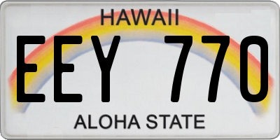 HI license plate EEY770