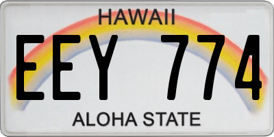 HI license plate EEY774
