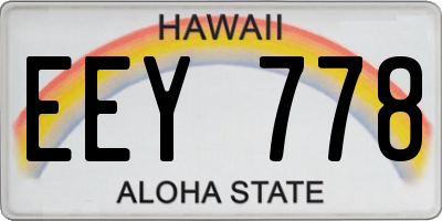 HI license plate EEY778