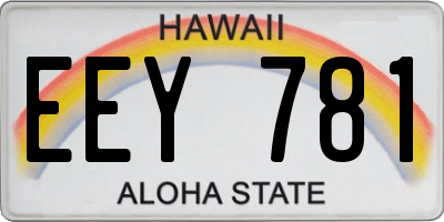 HI license plate EEY781