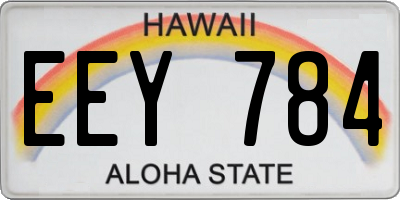 HI license plate EEY784