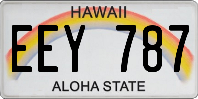 HI license plate EEY787