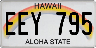 HI license plate EEY795