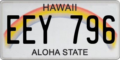 HI license plate EEY796