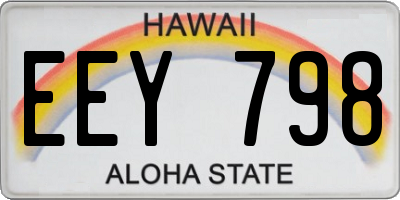 HI license plate EEY798