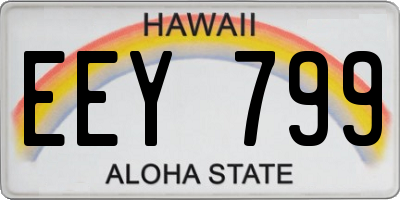 HI license plate EEY799
