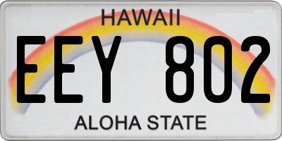 HI license plate EEY802