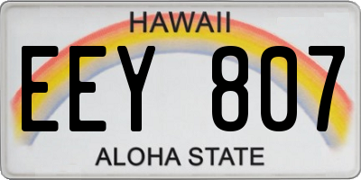 HI license plate EEY807