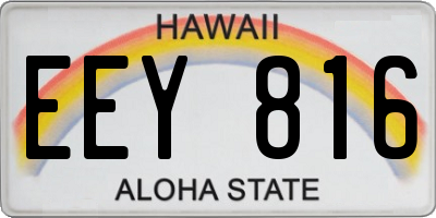 HI license plate EEY816