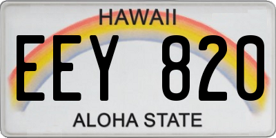 HI license plate EEY820
