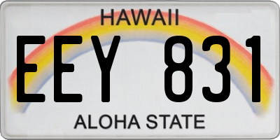 HI license plate EEY831