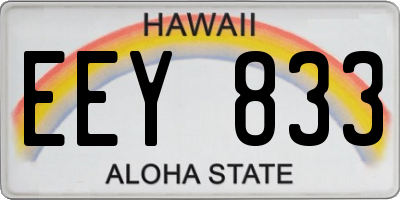 HI license plate EEY833