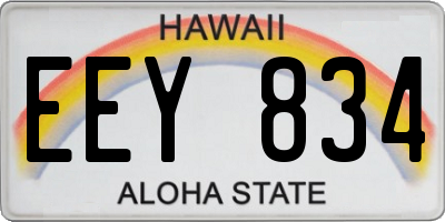HI license plate EEY834