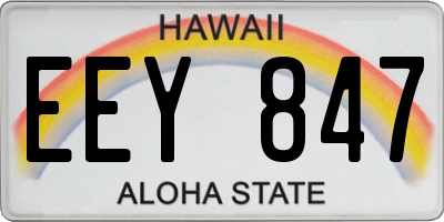 HI license plate EEY847
