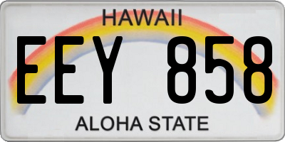 HI license plate EEY858
