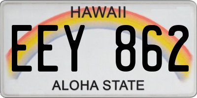 HI license plate EEY862