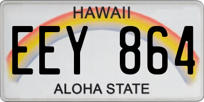 HI license plate EEY864