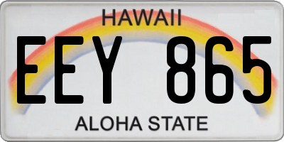 HI license plate EEY865