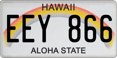 HI license plate EEY866