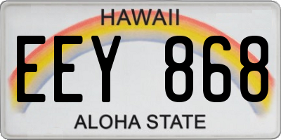 HI license plate EEY868