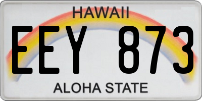 HI license plate EEY873