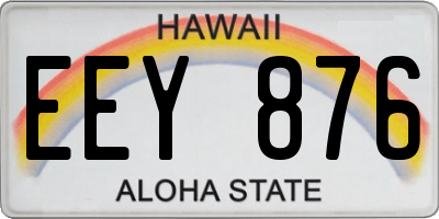HI license plate EEY876
