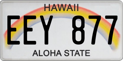 HI license plate EEY877