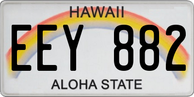 HI license plate EEY882
