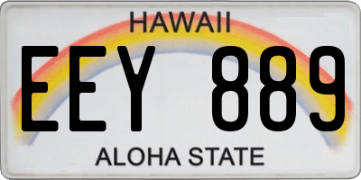 HI license plate EEY889