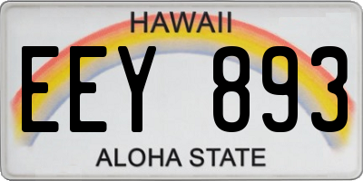 HI license plate EEY893