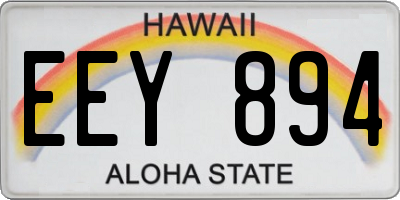 HI license plate EEY894