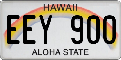 HI license plate EEY900