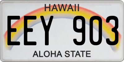 HI license plate EEY903
