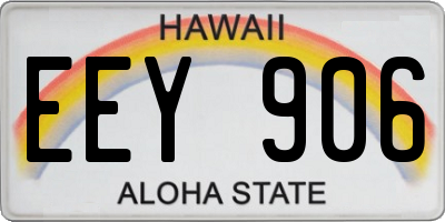 HI license plate EEY906