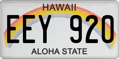 HI license plate EEY920