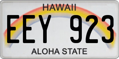 HI license plate EEY923