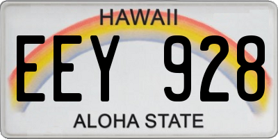 HI license plate EEY928