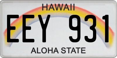 HI license plate EEY931