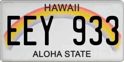 HI license plate EEY933
