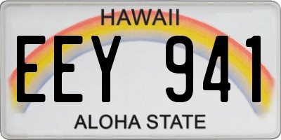 HI license plate EEY941