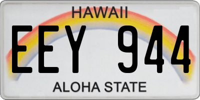 HI license plate EEY944