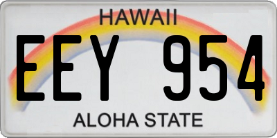 HI license plate EEY954