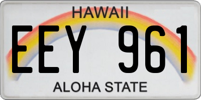 HI license plate EEY961