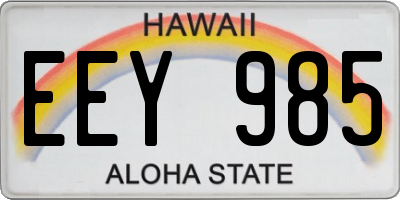 HI license plate EEY985