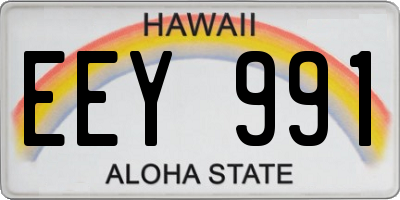HI license plate EEY991