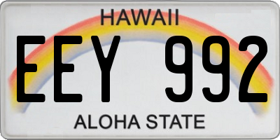 HI license plate EEY992