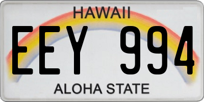 HI license plate EEY994