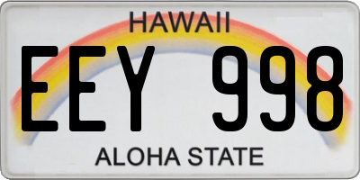 HI license plate EEY998