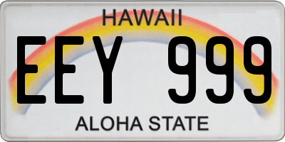 HI license plate EEY999