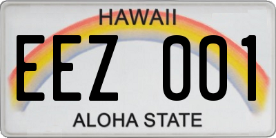 HI license plate EEZ001